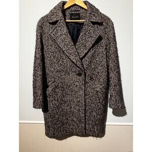 Massimo Dutti Wool Blend Double Breasted Coat Size Small